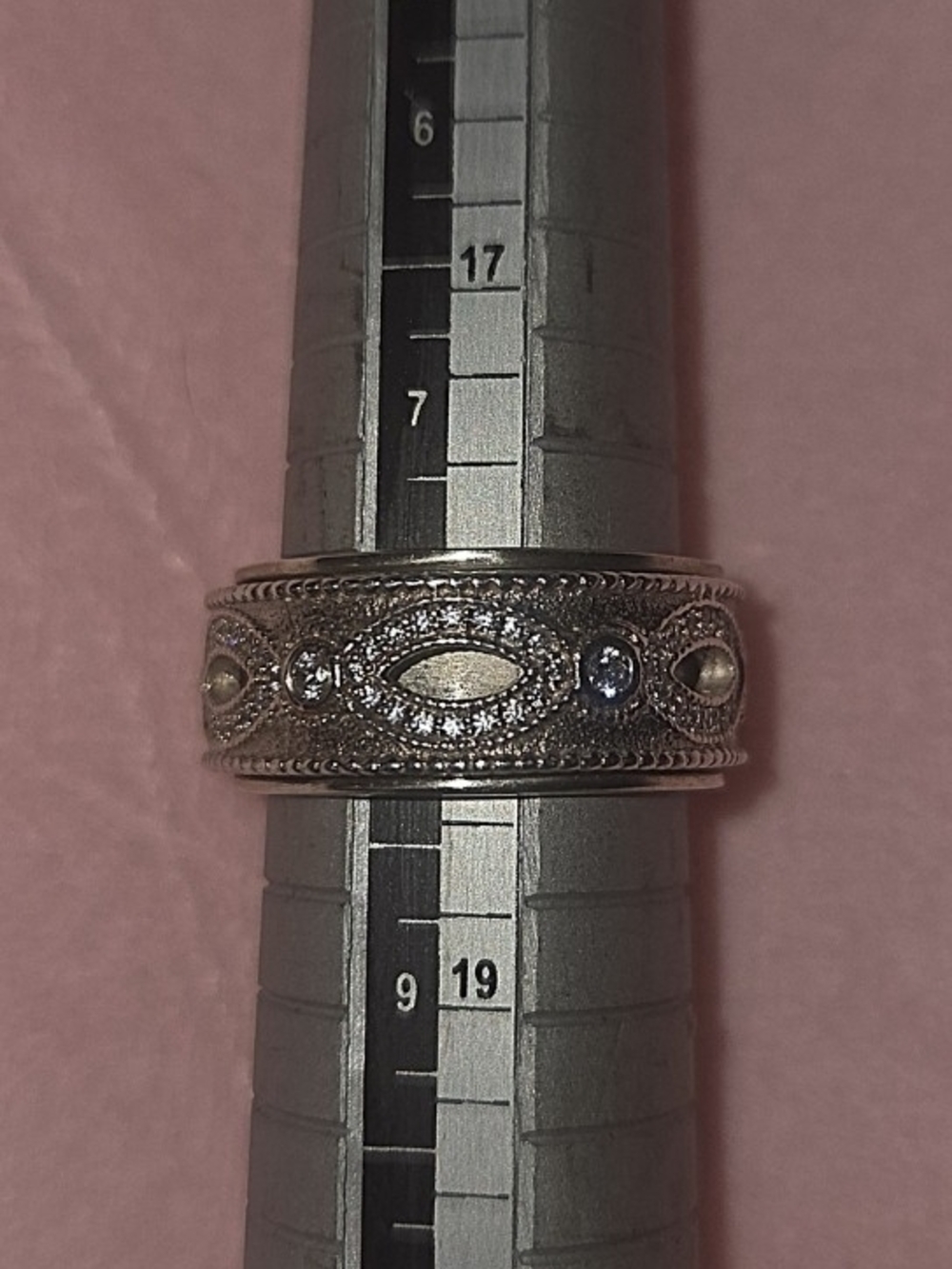 925 Stamped *Spin and Wish* CZ Spinner Ring